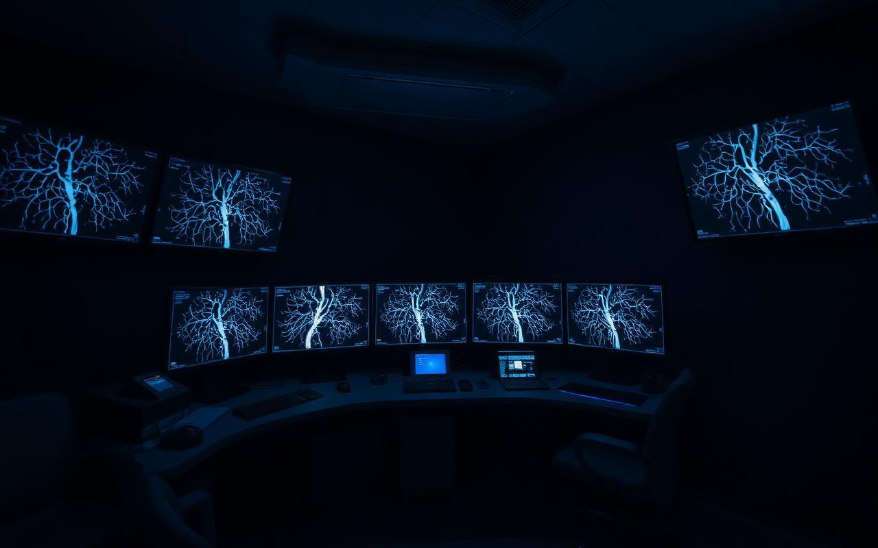 Angiography suite — live vascular roadmap
